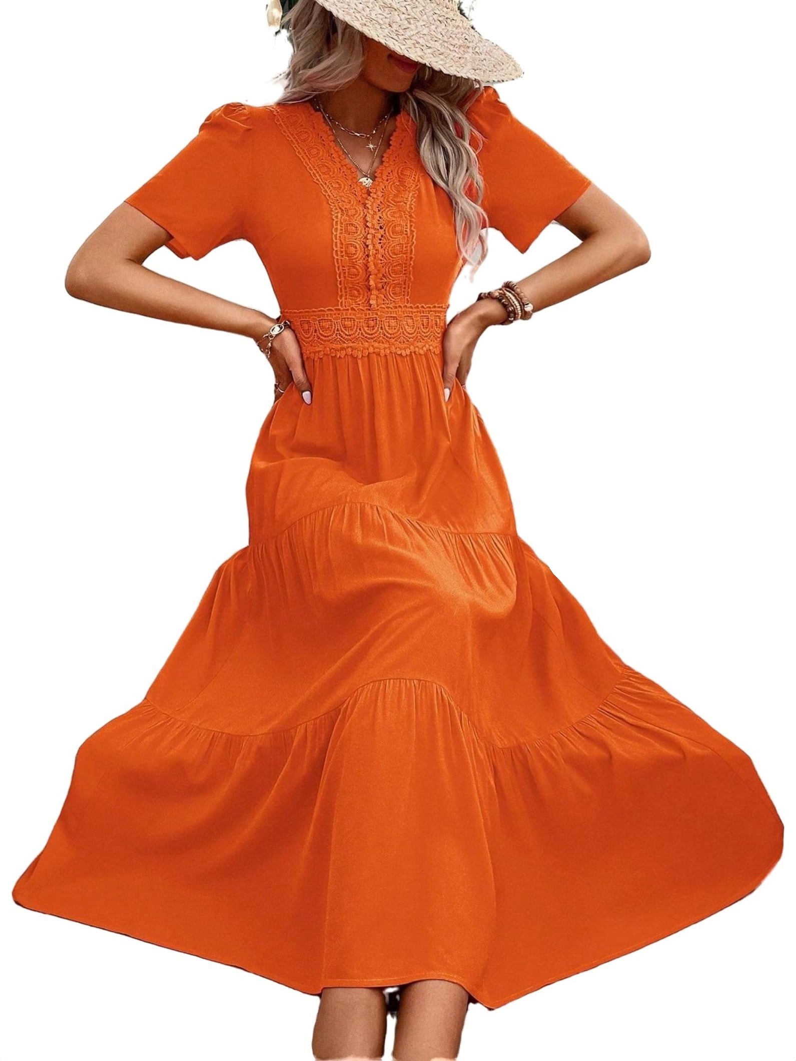 orange dress for women